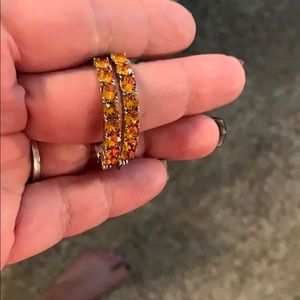 Orange Swarovski crystal hoops